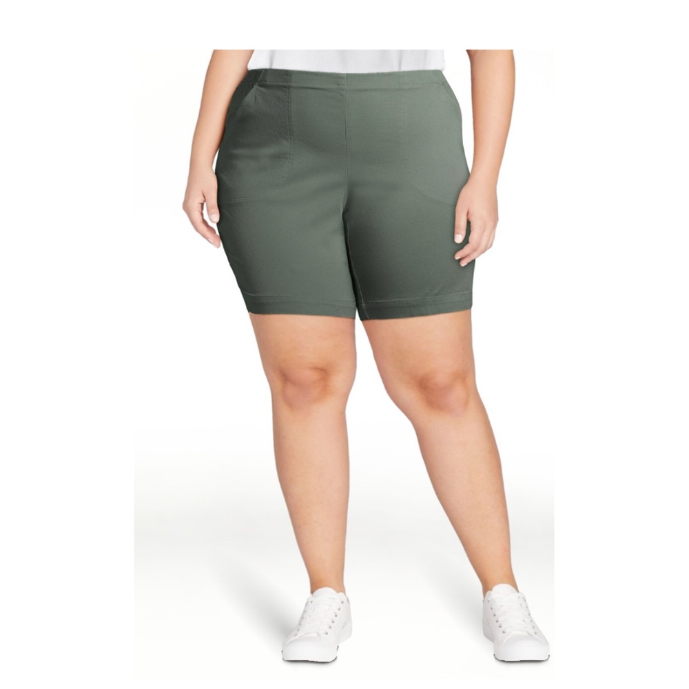 Just My Size  Women’s Soft Green Plus Size Pocket Shorts Size 1X NEW